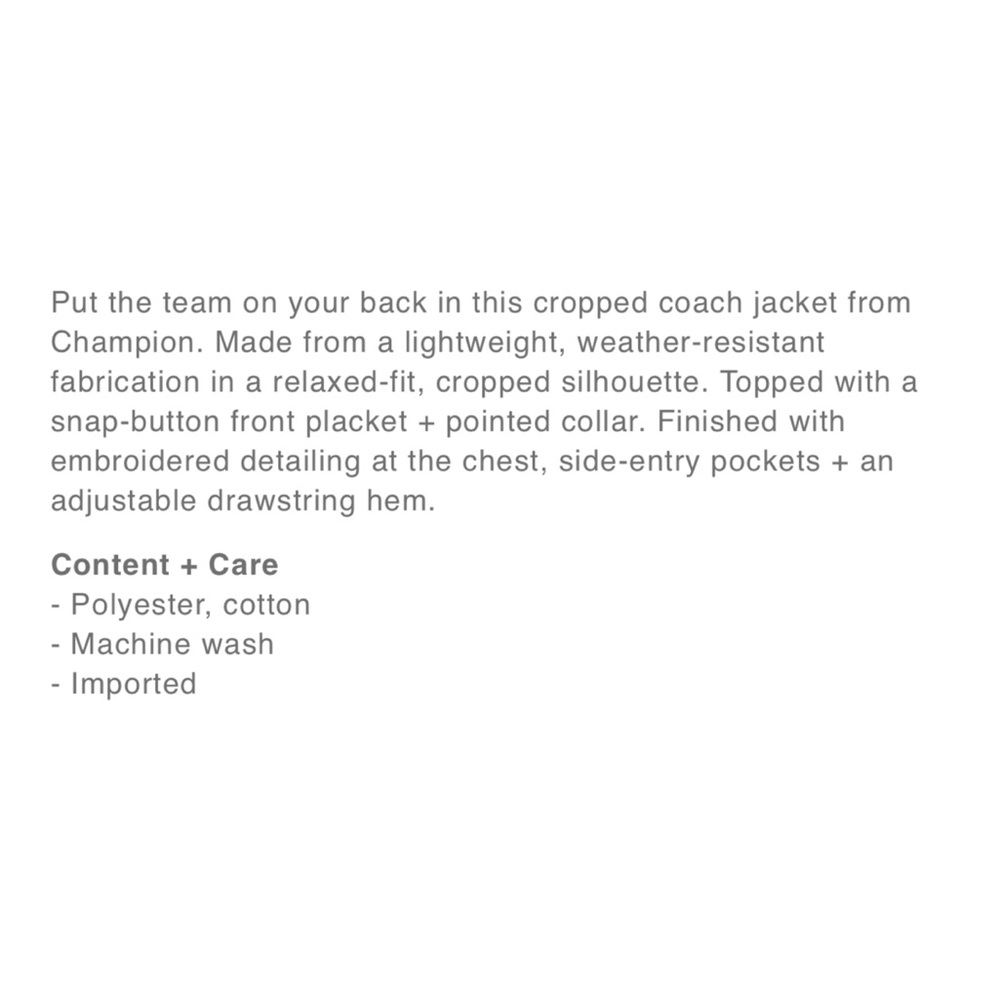 Champion Cropped Coach Throwback Windbreaker Jack… - image 2